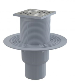 Сливной трап AlcaPlast 105 ? 105/50/75мм решетка - хром APV2321